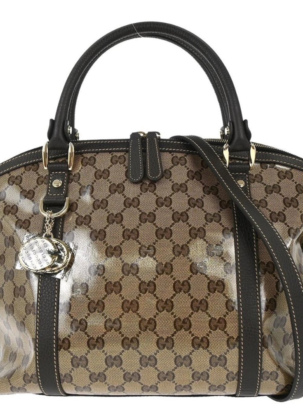 Gucci Brown PVC GG Charm Dome